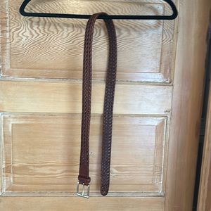Fossil Genuine Leather Brown Braided belt